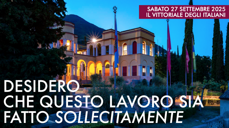 27 settembre 2025 – Desidero che questo lavoro sia fatto sollecitamente